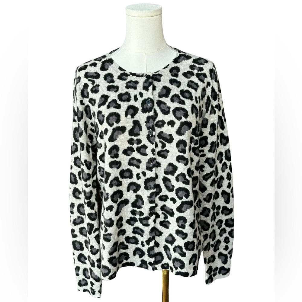 2-Ply Cashmere Cynthia Rowley 100% Leopard Cardigan
